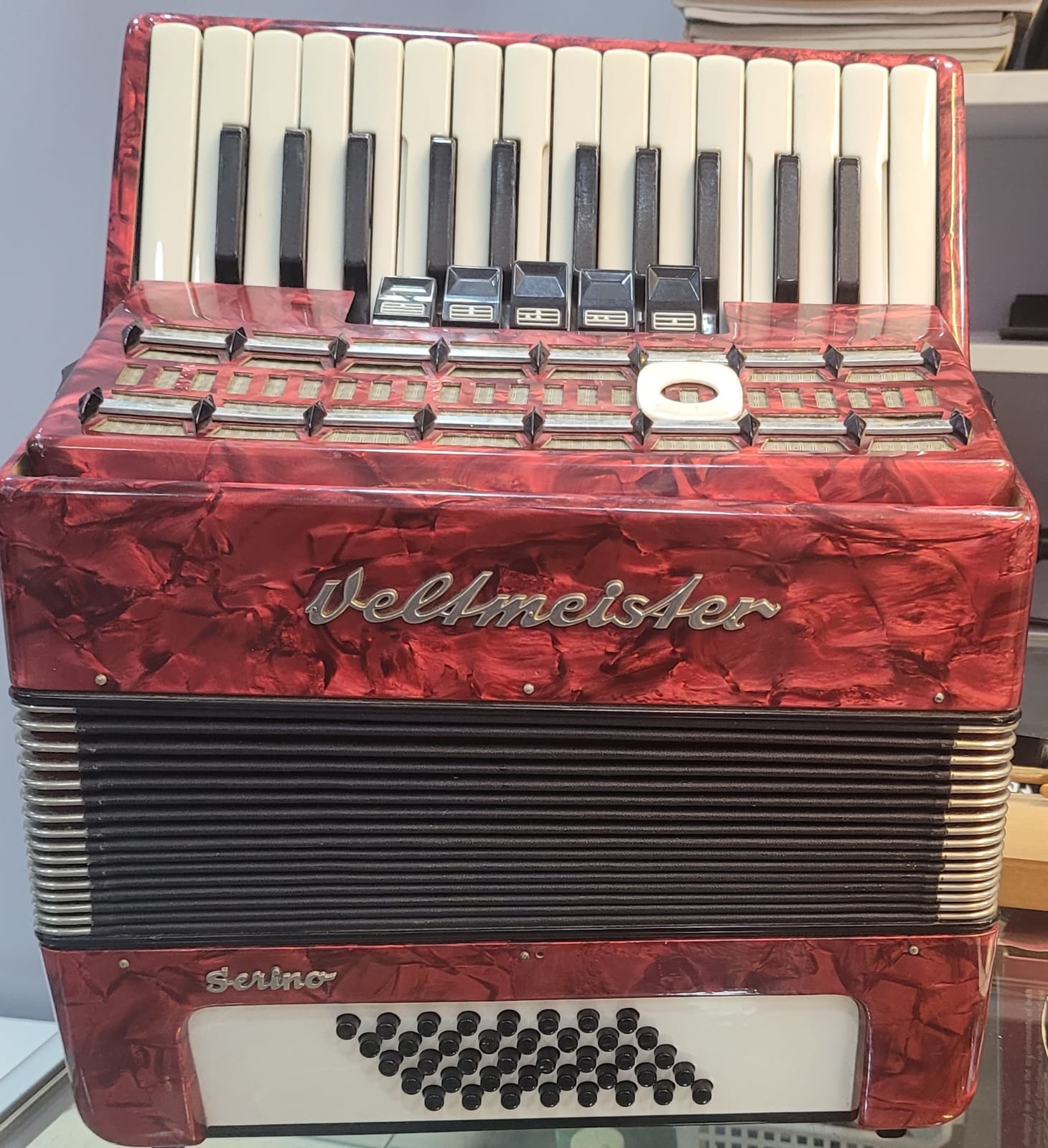 Red Weltmeister Piano Accordion LMM 26 32