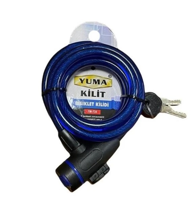 Yuma Bisiklet Kilidi 150cm - Ym734 - Mavi