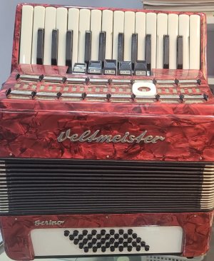 Red Weltmeister Piano Accordion LMM 26 32