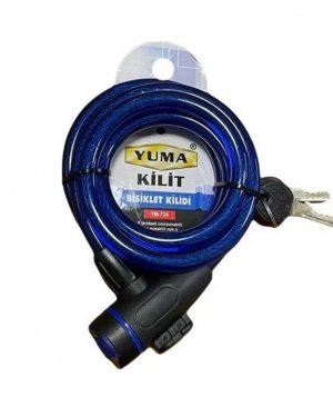 Yuma Bisiklet Kilidi 150cm - Ym734 - Mavi